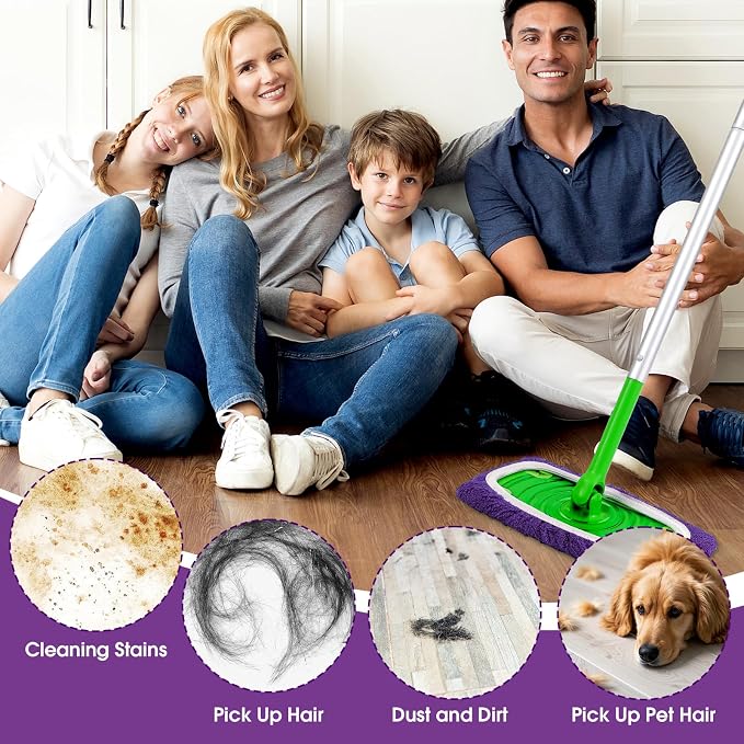 Microfiber Mop Pads, Dry Flat mop Cover & Washable Wet Pads Refill - Image 7