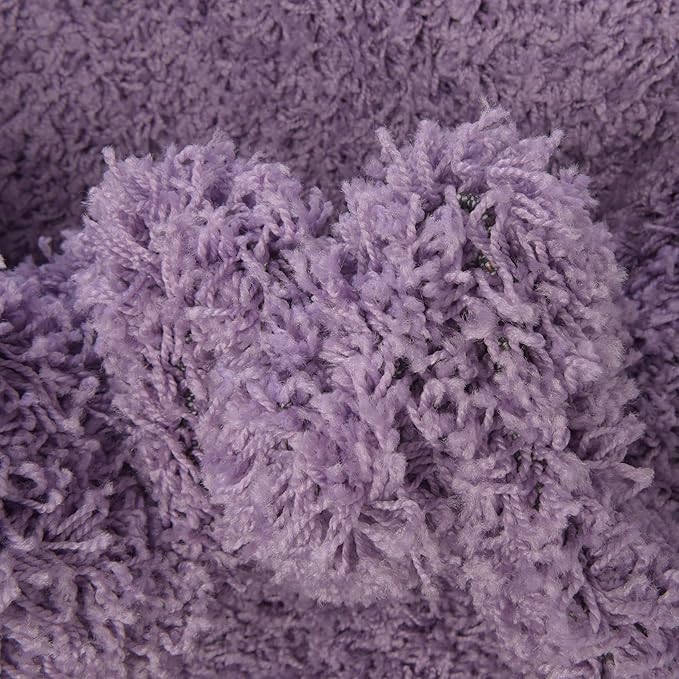 Unique Loom Solid Shag Collection Area Rug (4' 1" Round, Lilac)