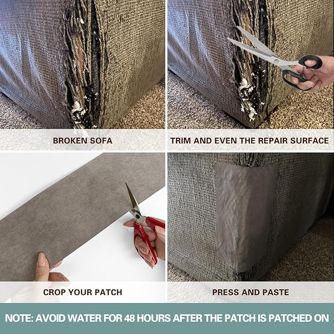 Azobur Velvet Repair Patch, Self-Adhesive Flannel Fabric Patch, Microfiber - Image 4