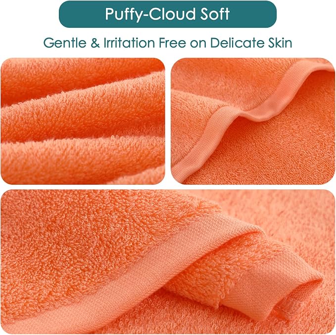 Wash Cloths 12 Pack, 13x13 inch Large White Face Towel on Sensitive Skin - Image 8