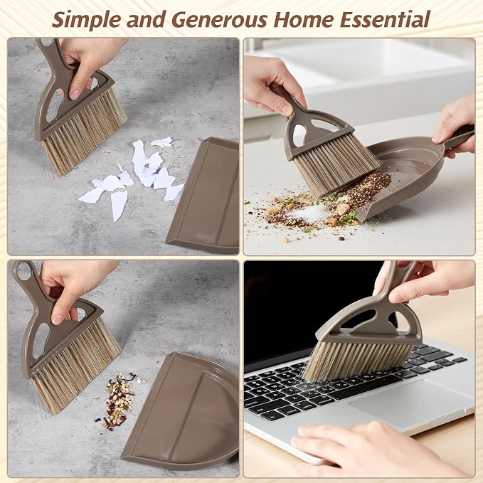 Ouligay Small Broom and Dustpan Set Mini Dustpan and Brush Set Handheld Mini - Image 3