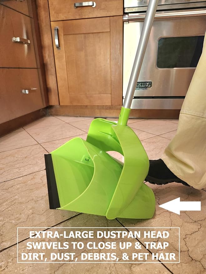 Broom and Dustpan Set for Home, Angled Broom and Upright Dustpan - Image 5