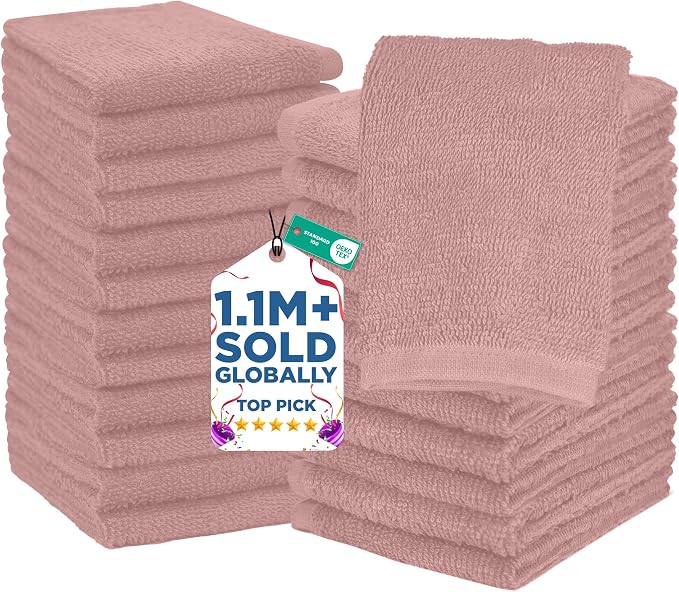 DAN RIVER 24 Pack Wash Cloths for Showering by DanRiver