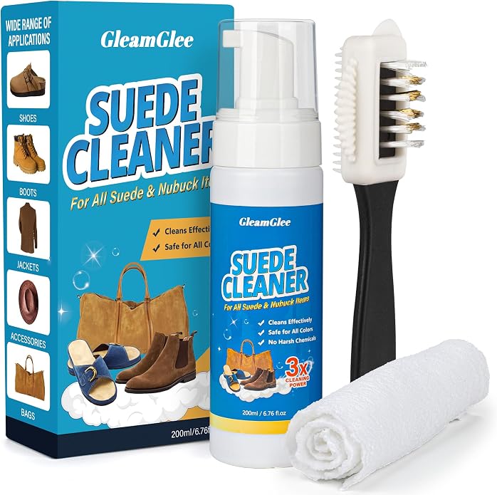 Suede Cleaning Kit 6.76oz – Effectively Removes Dirt, Stains & Water Marks – by GleamGlee