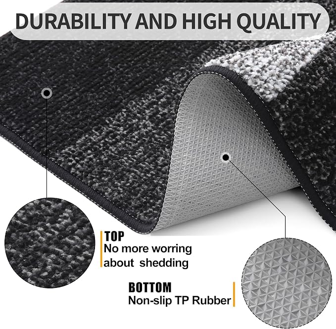 Kitinjoy Indoor Outdoor Door Mat, 30x17 Non-Slip Absorbent Dirt Trapper - Image 3