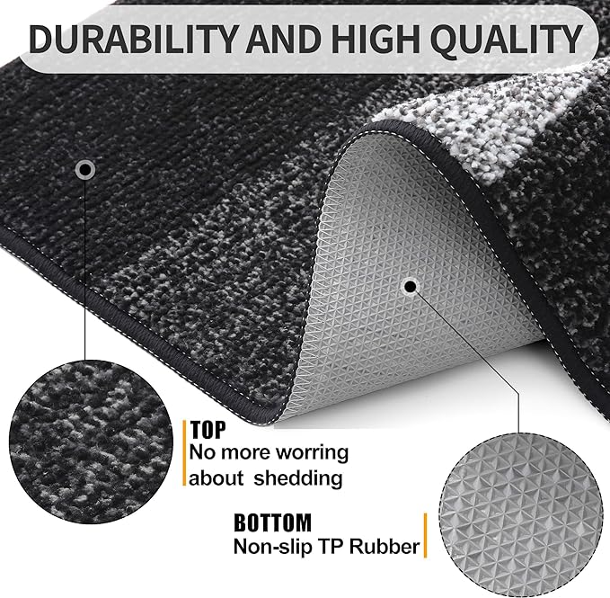 Kitinjoy Indoor Outdoor Door Mat, 48x30 Non-Slip Absorbent Dirt Trapper - Image 3