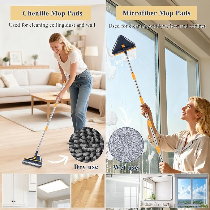 5 in 1 Wall Cleaner Mop, 78 Inch Base Board Cleaner Tool - Image 5