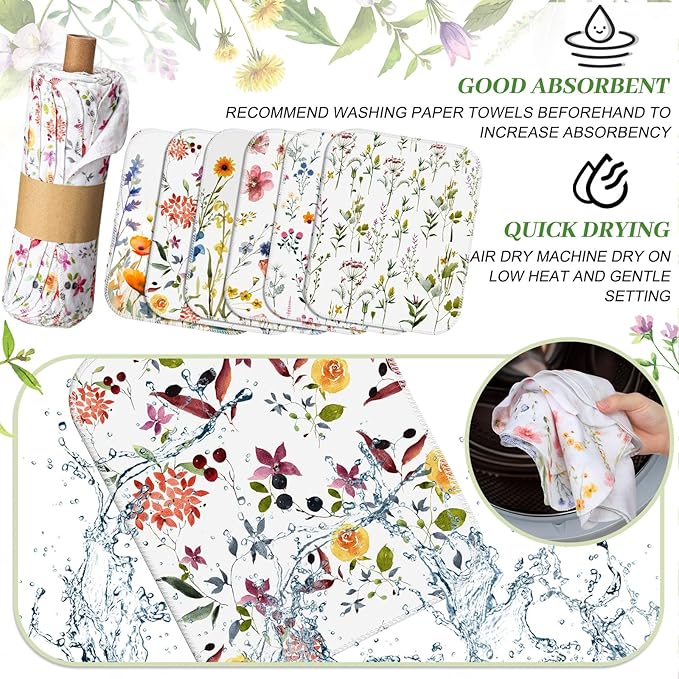 18 Pack Reusable Cleaning Cloths Washable Cotton Kitchen Dish Towels - Image 4