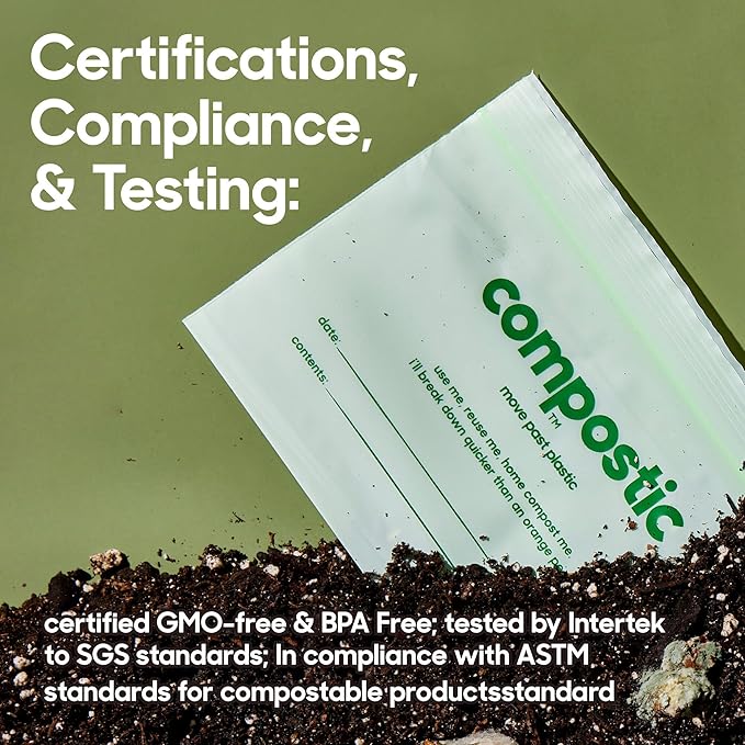 Compostic Home Compostable Resealable Gallon Bags, Microwave & Freezer Safe - Image 6
