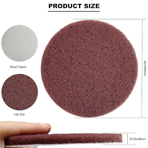 20 PCS 4 Inch 120 Grit Hoop and Loop Scrubber Scouring Pads Drill Scuffing Disc - Image 2