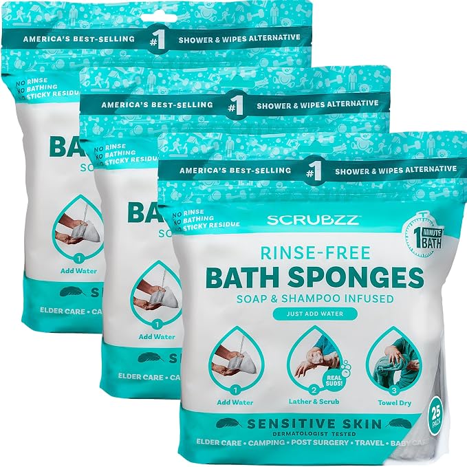 Scrubzz Disposable No Rinse Bathing Wipes by Scrubzz