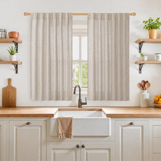 YoungsTex Short Linen Curtains 54 Inches Long - Image 2