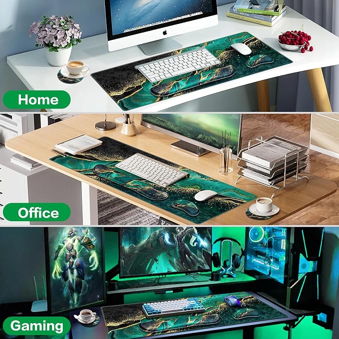 Mouse Pad Green, Desk Mat, Large Gaming Mouse Pad - Image 7