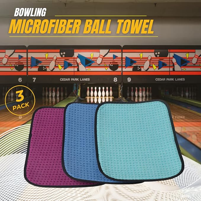 TonGass (3-Pack Multicolor Microfiber Bowling Ball Towel - Image 3