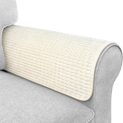 Couch Arm Covers, Sofa Arm Covers, Waterproof Armrest Cover for Sofa, Armchair, Loveseat, Headrest Cover, Non-Slip Recliner Arm Cover, Arm Chair Covers Set of 2 (Beige, 23"×19")