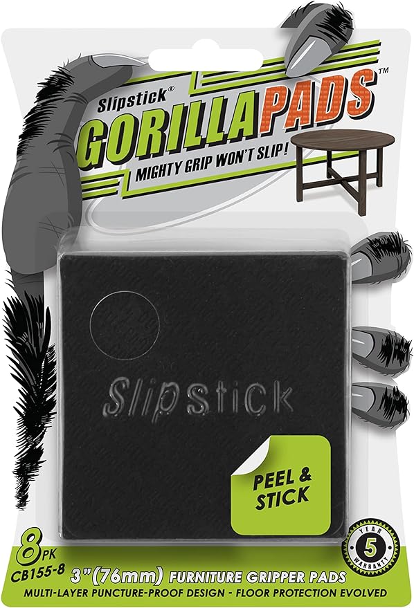 Slipstick GorillaPads Non Slip Furniture Pads/Gripper Feet Floor Protectors by Slipstick