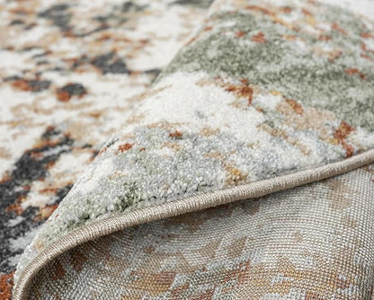 Keen Home Design Area Rugs - 10ft Round Non-Shedding, Abstract Rugs for Kitchen, Living Room, Bedroom, Dining Room, Entryway - Size: 10' Round, Multi