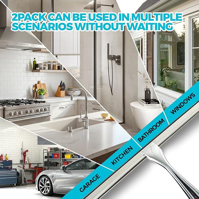 2PACK Shower Squeegee for Glass Doors, Squeegee for Shower Glass，All-Purpose - Image 2