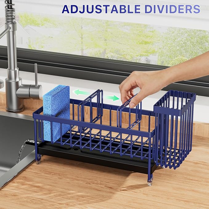 Cisily Sponge Holder for Kitchen Sink, Sink Caddy Organizer - Image 4