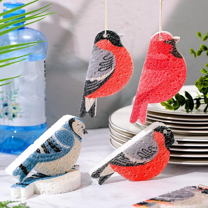 8 Pcs Christmas Sponges Dish Sponges, Cute Kitchen Scrub Sponge, Dual-Sided - Image 4