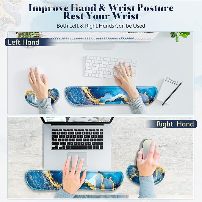 Gimars Upgrade Enlarge Gel Memory Foam Set Keyboard Wrist Rest Pad, Mouse Wrist - Image 6