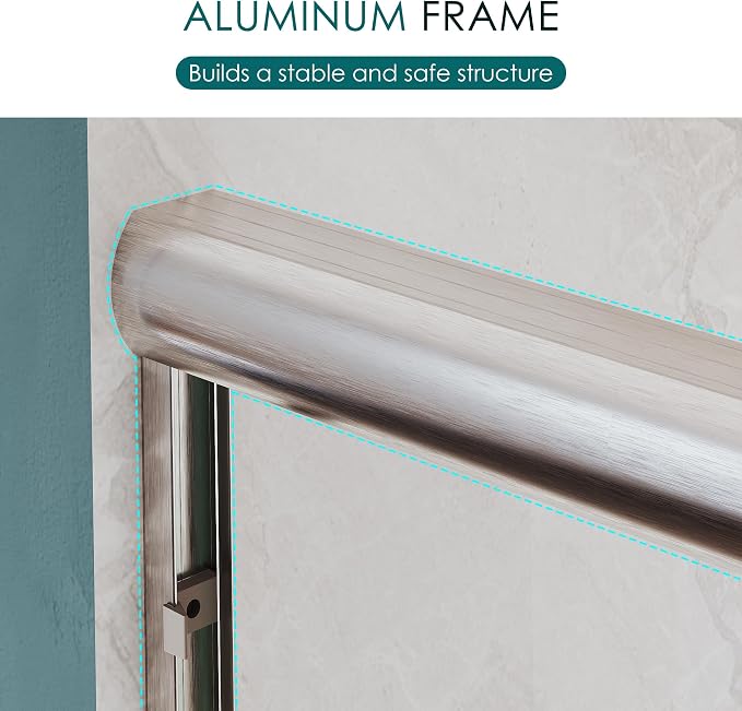 ELEGANT Double Sliding Shower Door 56-60" W x 72" H, Semi-Frameless Bypass - Image 9