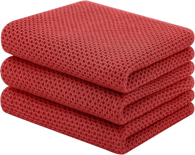 Homaxy 100% Cotton Waffle Weave Kitchen Towels, Quick Drying Cleaning Towels by Homaxy
