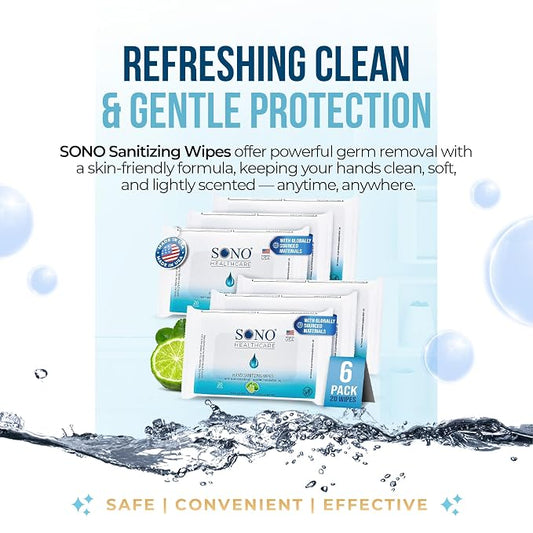 SONO Alcohol-Free Sanitizing Hand Wipes - Image 2