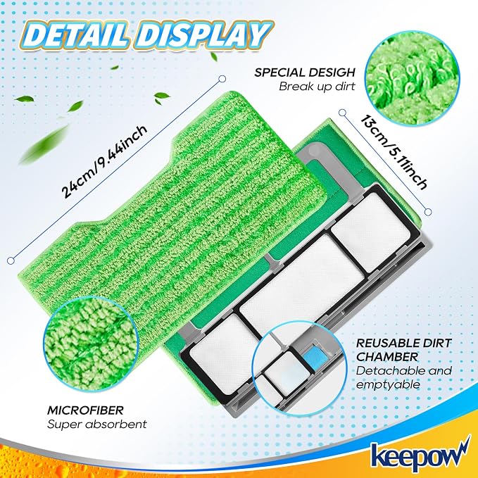 KEEPOW Reusable Mop Replacement Pads Compatible - Image 4
