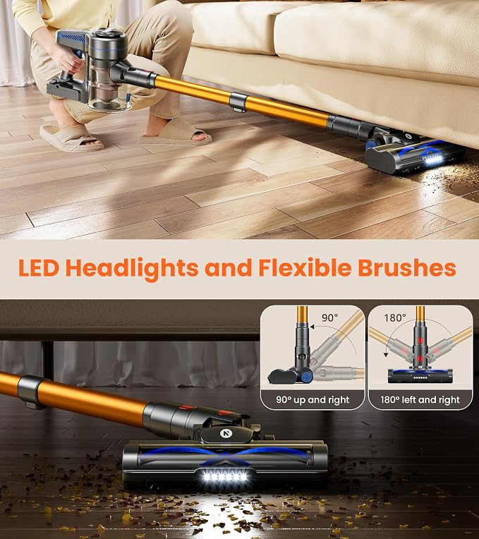 NADALY Cordless Vacuum Cleaner, 500W 40KPA Stick Vacuum - Image 7