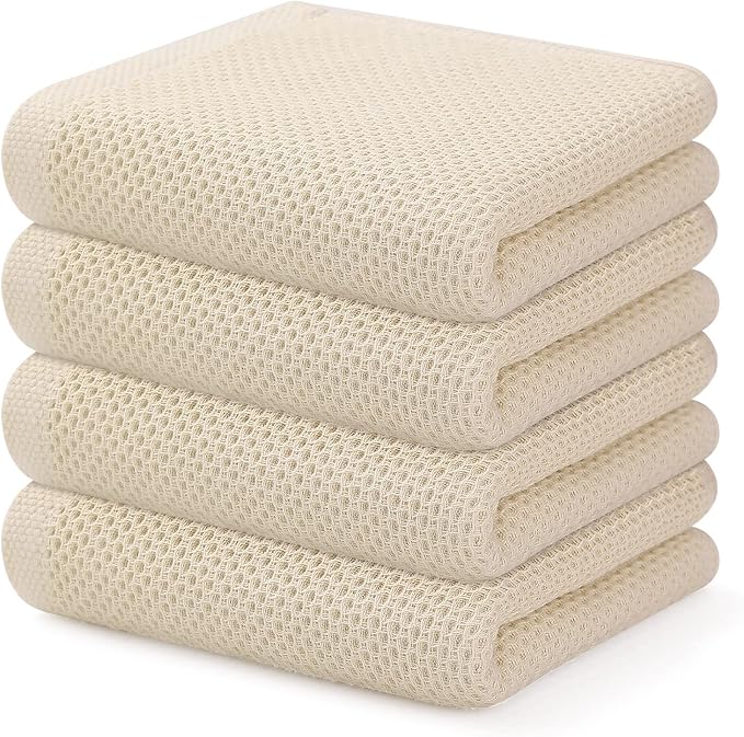 Kitinjoy 100% Cotton Waffle Weave Kitchen Hand Towels by Kitinjoy