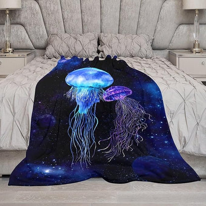Jellyfish Gifts for Girls & Women - Soft, Warm & Cozy Fleece Throw Blanket for Kids & Adults - 60"x80"
