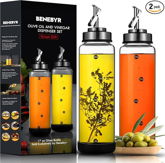 Glass Olive Oil Dispenser Bottle by Benebyr