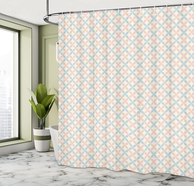 Ambesonne Shabby Flora Shower Curtain, Floral Motif Pastel Colors Flower Petals - Image 4