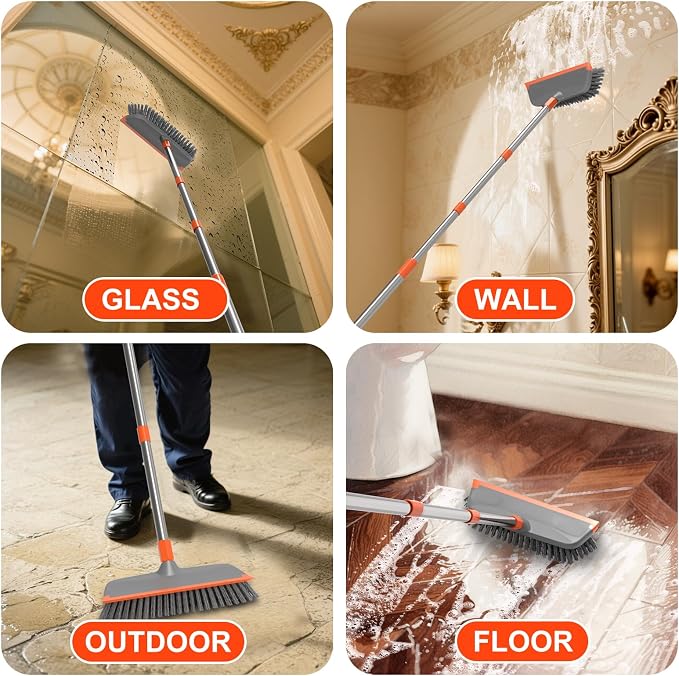 BITOPE Deck Scrub Brush with Long Handle, Heavy Duty Floor Cleaning Scrubber - Image 9