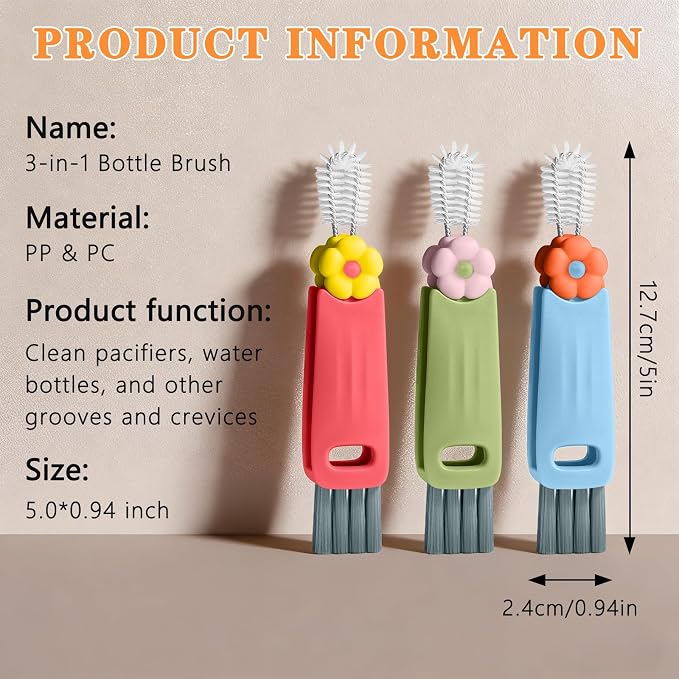 Vanjua 3 in 1 Cup Lid Gap Cleaning Brush Set, Cup Lid Gap Cleaner, Home Kitchen - Image 2