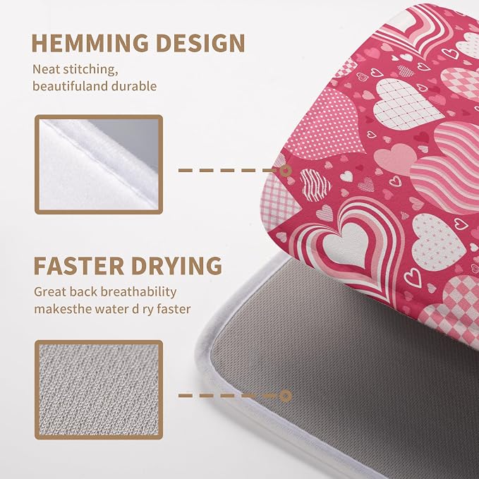 Red Heart Valentine Dish Dry Mat - Image 4