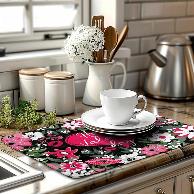 Happy Valentine's Day Dish Drying Mat - Image 6