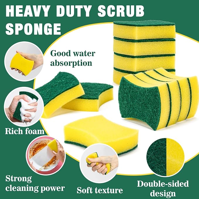 MAQIHAN 18PCS Heavy Duty Scrub Sponge - Image 3