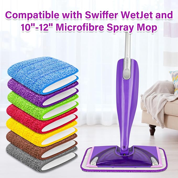 Reusable Mop Pads for Swiffer WetJet, Wet Pads Refills for 12'' Spray Mop - Image 2