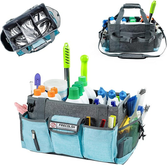 Large Cleaning Caddy for Cleaning Suppliers Organizer, Wearable Cleaing Bag by FRECOLSH