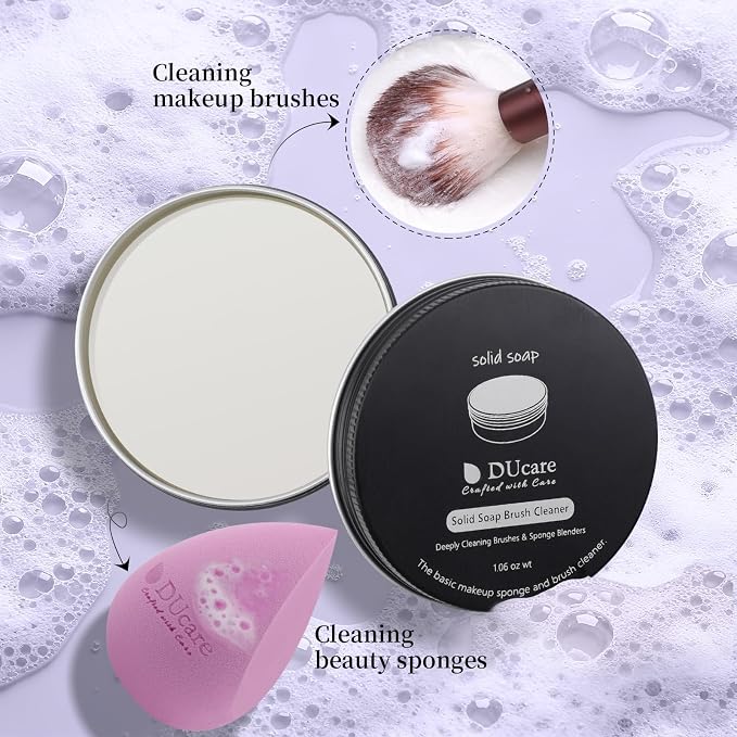 DUcare Makeup Brush Cleaner Shampoo Soap Solid Brush Cleaning Mat Removes - Image 3