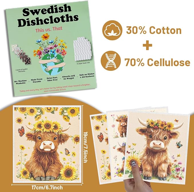 Swedish Dishcloths for Kitchen, Reusable Washable Absorbent Dish Towel for Home - Image 2