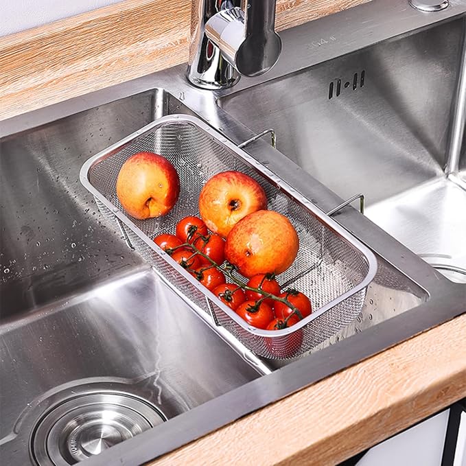 Stainless Steel Side Sink Drain Strainer Basket, Corner Hanging Sink Strainer - Image 3