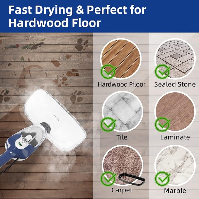 Steam Mop - 10-in-1 Floor Steamer Detachable MultiPurpose Handheld Steam Cleaner - Image 3