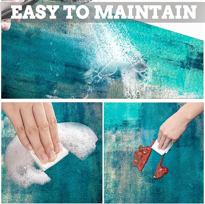 MCALK Turquoise Coffee Mat for Kitchen Counter, Teal Dish Drying Pad - Image 4