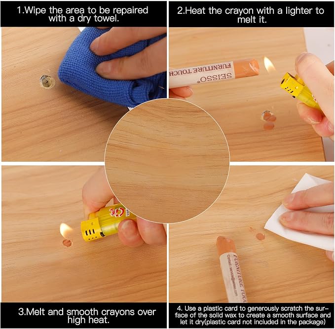 SEISSO Furniture Repair Crayon, Scratch Repair Wax, Furniture Marking Repair - Image 4