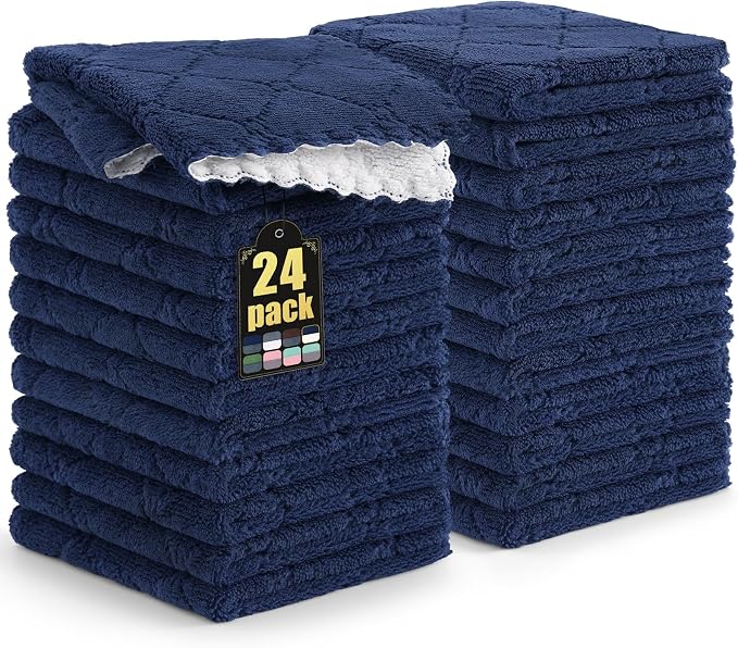 Mordimy 24 Pack Kitchen Cloths Dish Towels, Super Soft and Absorbent Dish Cloths by Mordimy