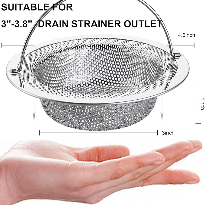 LASSHSWA Kitchen Sink Strainer Stainless Steel, Kitchen Sink Drain Strainer - Image 2