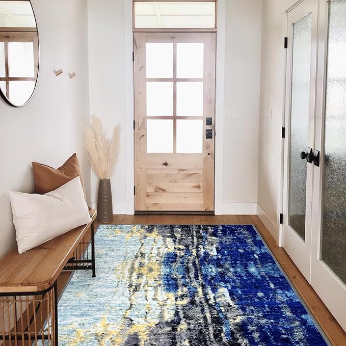 Runner Rug Washable 3x50 FT, Non Slip Rubber Backing Abstract Carpet, Soft Area Rugs for Bedroom Kitchen Hallway Entryway Bathroom, Customized